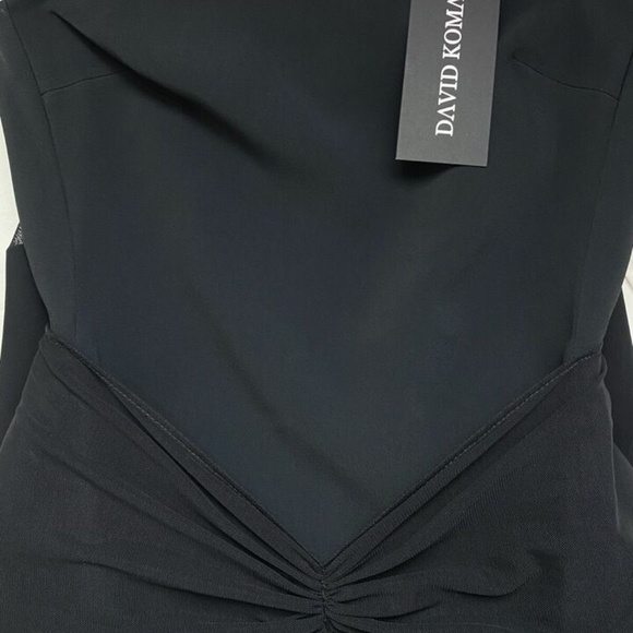 David Koma Strapless Illusion Gown Black Stretch Evening Formal - Picture 15 of 15